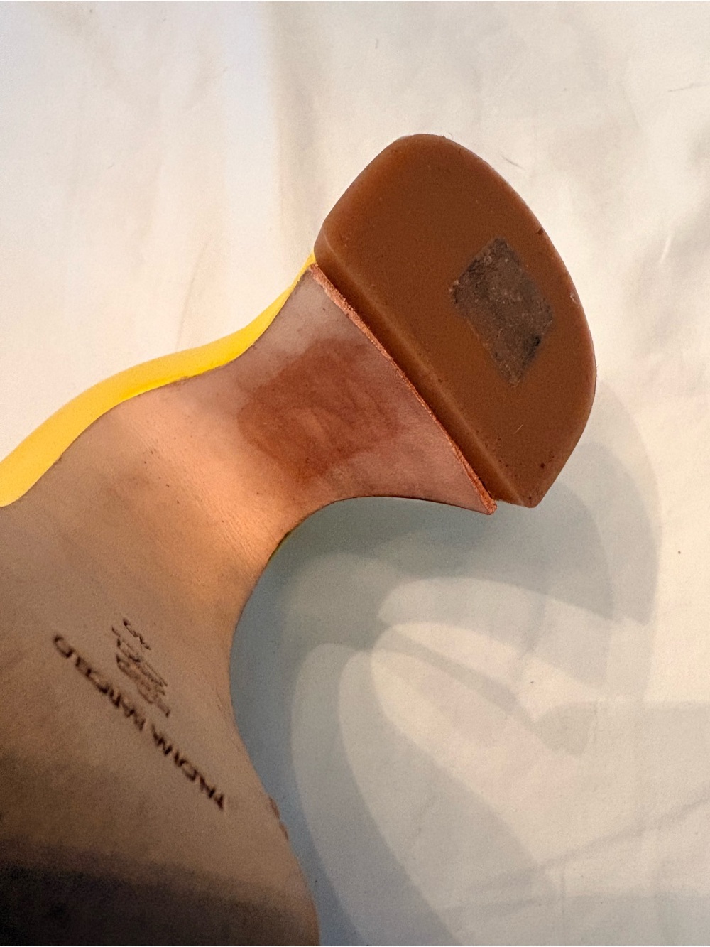 Paloma Barcelo made in Spain Yellow Woven Leather Heeled Sandals 40/9-9.5 - Picture 11 of 11